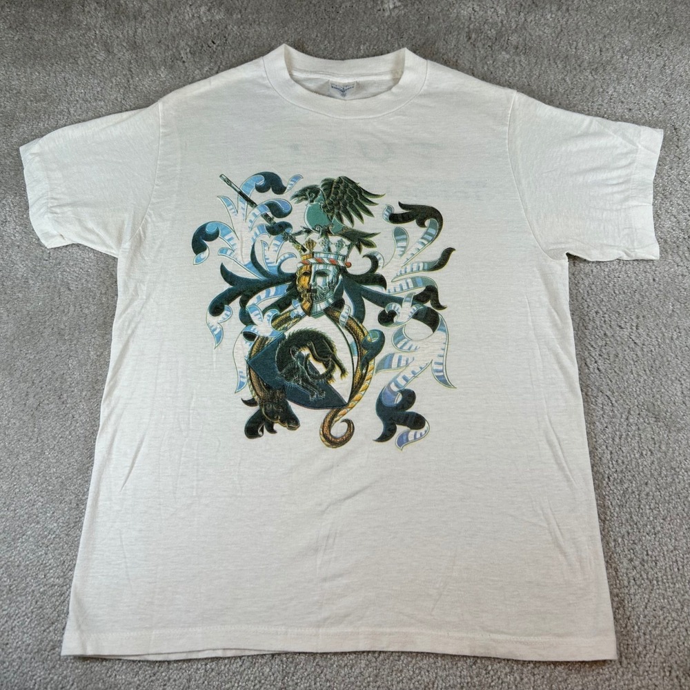 Vintage Jethro Tull 1988 Tour 20 Years T-Shirt White Graphic Band Tee Mens Large